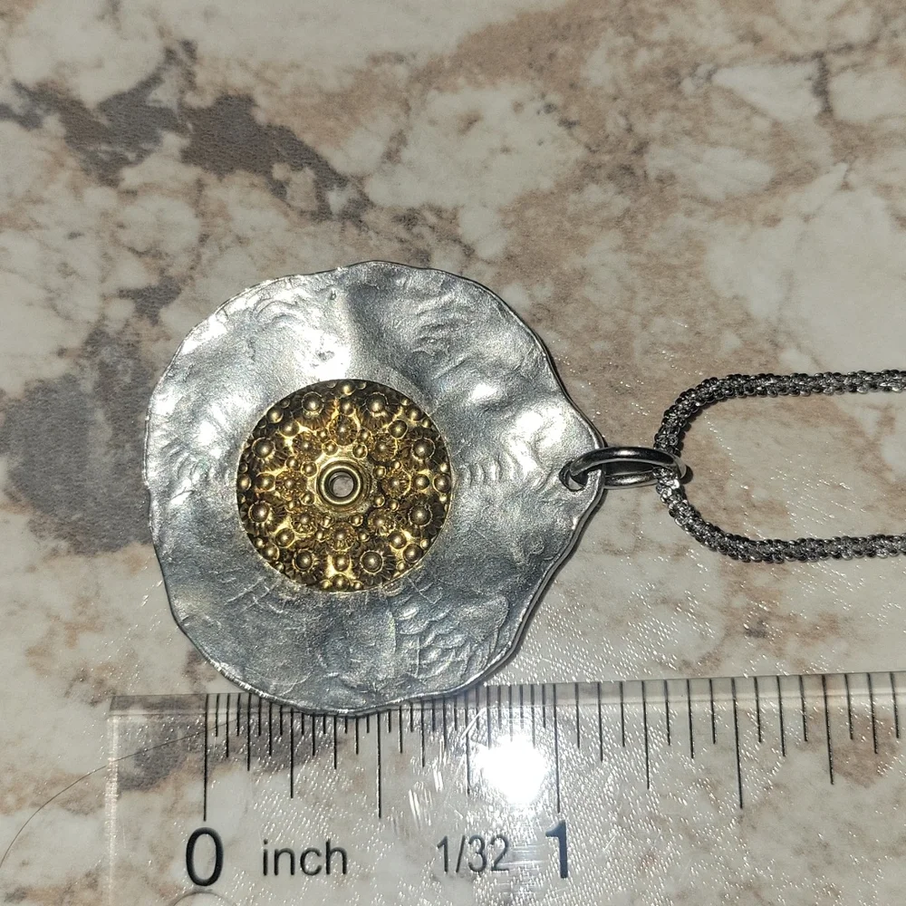 Sea Urchin pendant set- on .925 adjustable chain AND EARRINGS! - Picture 5 of 13